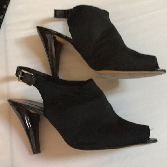 BANDOLINO Size 10 black peek a toe Slingback heels - Picture 1 of 13